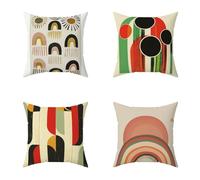 Cojin Exterior 60X60CM Juego de 4, Funda Cojín Color Cushion Covers Abstracto Impermeable Exterior Decoracion Blando Almohada Impresión HD a Doble Cara para Jardin Hogar Decorativos Regalo 8-LQ733