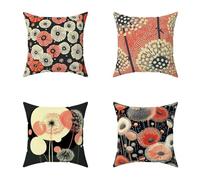 Cojin Exterior 70X70CM Juego de 4, Funda Cojín Color Cushion Covers Diente De LeóN Impermeable Exterior Decoracion Lino Almohada Impresión HD a Doble Cara para Sofá Jardin Decorativos Regalo Q-J8470