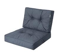 Cojín exterior KAJA 59 x 59 cm, azul marino - Cómodo cojín para muebles de jardín, balcón y columpio de Hollywood, cojín para palés y cojín para silla para interior y exterior