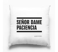 Cojín Frases Humor Sarcasmo con Relleno Incluido - Regalo Original - Apto para Lavadora (Señor Dame Paciencia, 35x35)