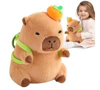 Cojín genérico de peluche Capybara - Portátil con bolsa de tortuga | Peluche Capybara suave almohada - Regalo para niñas y cumpleaños, Navidad y fiestas, para estantería, oficina, cama y sofá