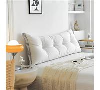 Cojín grande para respaldo de lectura, almohada de lectura y TV, almohada de apoyo para la espalda, almohada de apoyo para cabecera con funda con bolsillo para cama, sofá, silla