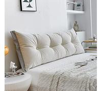 Cojín grande para respaldo de lectura, almohada de lectura y TV, almohada de apoyo para la espalda, almohada de apoyo para cabecera con funda de bolsillo para cama, sofá, silla