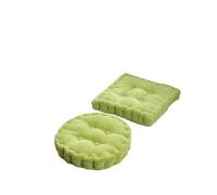 Cojín grueso de pana con mechones for asiento suelo, for balcón, meditación, cojín cuadrado redondo for sala estar y interior para Doméstico(Green,40x40cm)
