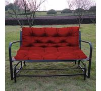 Cojín grueso e impermeable para banco de jardín de 2/3 asientos. Cómoda almohada para exteriores e interiores con respaldo, cojín de repuesto duradero para sofá con lazos, elegante y resistente a la