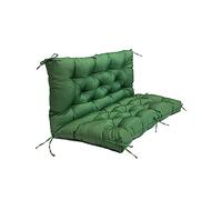 Cojín grueso impermeable para banco de exteriores con respaldo para 2-3 personas, asiento de repuesto verde oscuro para columpio de porche, 39.4 x 39.4 pulgadas, perfecto para patio y jardín
