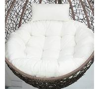 Cojín Grueso para Silla Colgante Tipo Huevo, de Exterior, con reposacabezas, de Repuesto, Redondo, para Columpio - Diámetro: 90/100/110 cm (35, 43, 39, 3, 43, 31 Pulgadas)(Beige,110cm)