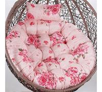Cojín Grueso para Silla Colgante Tipo Huevo, de Exterior, con reposacabezas, de Repuesto, Redondo, para Columpio - Diámetro: 90/100/110 cm (35, 43, 39, 3, 43, 31 Pulgadas)(Autumn Peony,100cm)