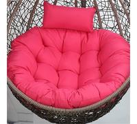 Cojín Grueso para Silla Colgante Tipo Huevo, de Exterior, con reposacabezas, de Repuesto, Redondo, para Columpio - Diámetro: 90/100/110 cm (35, 43, 39, 3, 43, 31 Pulgadas)(Rose Red,100cm)