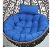 Cojín Grueso para Silla Colgante Tipo Huevo, de Exterior, con reposacabezas, de Repuesto, Redondo, para Columpio - Diámetro: 90/100/110 cm (35, 43, 39, 3, 43, 31 Pulgadas)(Sapphire Blue,110cm)