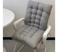 Cojín grueso para silla con respaldo, cojín para sillón con lazos, cojín de asiento trasero de algodón para jardín, sofá reclinable, oficina (140 x 50 cm, gris)