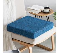 Cojín grueso para silla de 5/8 cm, antideslizante, cojín de asiento de silla 40/45/50 cm, almohadillas cuadradas para silla para casa, jardín, oficina, interior y exterior (40 x 40 x 5 cm), color azul