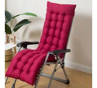Cojín grueso para silla de jardín, suave, transpirable, para uso en exteriores e interiores, cojín largo rojo (160 x 50 cm), perfecto para relajación y comodidad