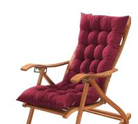 Cojín grueso para silla de oficina con respaldo bajo con lazos, cojín de silla con respaldo para asiento trasero para el hogar, jardín, tumbonas reclinables (100 x 40 cm, rojo)