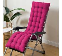 Cojín grueso para sillón reclinable de jardín, suave, transpirable, para uso en exteriores e interiores, cojín largo para tumbona de patio, color rojo y rosa (120 x 45 cm)
