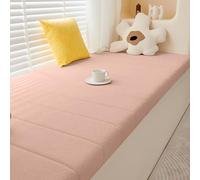 Cojín impermeable para banco, almohada de felpa antideslizante con cremallera para uso en interiores, ideal para alféizares, cambiadores y taburetes, rosa claro, 130 x 45 cm