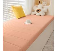 Cojín impermeable para banco, almohada de felpa antideslizante con cremallera para uso en interiores, ideal para alféizares, cambiadores y taburetes, rosa, 150 x 45 cm