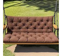 Cojín impermeable para banco de exterior, para jardín, patio, cómodo, antideslizante, con respaldo, tapete de descanso de 2 a 3 plazas (100 x 100 x 10 cm, marrón)