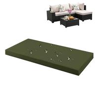 Cojín impermeable para banco de exterior, resistente a la intemperie, de poliéster, para patio, sofá, columpio, muebles de interior, verde, 170 x 35 x 5 cm, fácil de limpiar