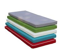 Cojín impermeable para banco de jardín, color rojo, 120 x 60 x 5 cm, antideslizante, extraíble y lavable, perfecto para muebles de exterior, columpios, patio e interior.