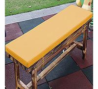 Cojín impermeable para banco de jardín de 2 y 4 plazas, correas antideslizantes, 160/180 cm de largo, color amarillo, 100 x 35 x 5 cm