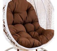 Cojín impermeable para silla hamaca para exteriores, repuesto duradero resistente al sol para verano, elegante almohadilla de asiento colgante marrón para máxima comodidad