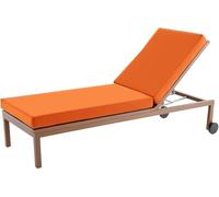 Cojín Impermeable para Tumbona, Cómodo Cojín para Tumbona De Exterior con Funda Extraíble con Cremallera, Camas De Jardín O Terraza, Cojín Reclinable Negro. Orange 190x60x6cm