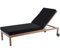 Cojín Impermeable para Tumbona, Cómodo Cojín para Tumbona De Exterior con Funda Extraíble con Cremallera, Camas De Jardín O Terraza, Cojín Reclinable Negro. Black 178x59x8cm