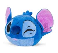 Cojín Infantil Calientamanos 3 en 1 Stitch, Hello Kitty, Minnie, Angel, Sonic, Spiderman y Creeper | Almohada Suave con Aberturas Laterales | Peluche Decorativo Infantil 35x35x15 cm (Stitch Azul)