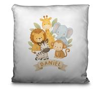 Cojin Infantil Personalizado. Cojin Niño Niña Colegio o Guarderia. Cojines Personalizados Niños. Tejido de poliéster con Cremallera Invisible. Cojín Personalizado Opción Doble Cara 35x35cm. Fauna