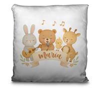 Cojin Infantil Personalizado. Cojin Niño Niña Colegio o Guarderia. Cojines Personalizados Niños. Tejido de poliéster con Cremallera Invisible. Cojín Personalizado Opción Doble Cara 35x35cm. Músicos