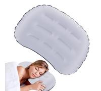 Cojín inflable para camping, cojín de viaje para mochila, cojín ergonómico inflado agradable para la piel, cuello ligero, columna lumbar para camping, senderismo, vuela al aire libre al aire libre