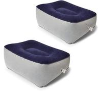 Cojín inflable para reposapiés (paquete de 2) para viajes, oficina y hogar, reposapiés con piernas arriba para relajarse, reducir el riesgo de trombosis venosa profunda en vuelos. HG09