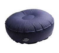 Cojín inflable para reposapiés para yoga y fitness con válvula de aire fácil de inflar, hecho de material compuesto de nailon 40D para viajes (azul oscuro)