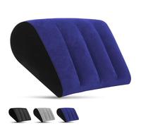 Cojín inflable portátil de cuña - Posicionadores del cuerpo Almohada ligera de cuña para dormir, elevación de piernas, uso en cama, viajes, camping, deflación rápida (azul)