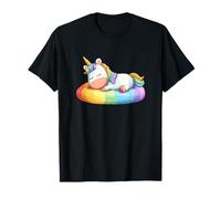 Cojín Kawaii Dreams con Forma de Unicornio adormecido sobre arcoíris Camiseta