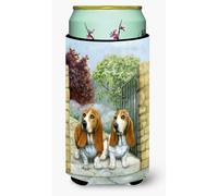 ""Cojin Koozie Hugger Multicolor de Caroline's Treasures Basset Hounds In The Gate Tall Boy""""