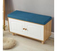 Cojín largo para banco de 5 cm de grosor, suave y afelpado para sofá, comedor, silla de 2/3 plazas, columpio de patio, uso en interiores y exteriores, 80 x 35 x 5 cm, color azul oscuro.