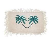 Cojín Lino 30x50cm Palmera con Flecos