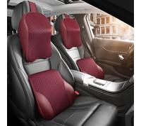 Cojin Lumbar Coche y Almohada para MG One 2022 2023,Ergonómico Respaldo Asiento y Almohada Coche para Asientos de Coche,D-Red A Pair