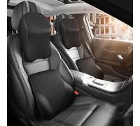 Cojin Lumbar Coche y Almohada para Mini One 5 Portes F55 2014-2023,Ergonómico Respaldo Asiento y Almohada Coche para Asientos de Coche,A-Black A Pair