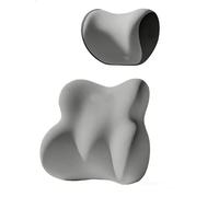 Cojin Lumbar Coche y Reposacabezas para Civic Hybrid, Ergonómico Almohada para Cuello Memory Foam Cojín Respaldo Lumbar, A/Light Gray