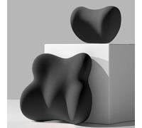 Cojin Lumbar Coche y Reposacabezas para Hyundai i30 Sport, Ergonómico Almohada para Cuello Memory Foam Cojín Respaldo Lumbar,A/Black