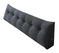 Cojín Lumbar, Cojín de Lectura para Cama y Sofá, Cojín Triangular, Cojín Lombar para la Cama, Gran Cojín de Cabecera, con Funda Lavable - 180 * 50 * 20 cm - Gris Diva