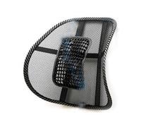 Cojín Lumbar de Malla Negra para Asiento de Coche y Oficina | Soporte para Espalda y Cintura, Cuentas de Masaje, Alivia Presión se Ajusta la Forma del Cuerpo