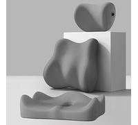 Cojin Lumbar y Almohada de Cuello para Suzuki Celerio Basic/Club/Comfort 2014-2020 2021 2022 2023 2024 2025 2026, Extraíble Reposacabezas de Coche y Cojín Lumbar, Cojín Lumbar Coche,Grey