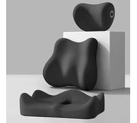 Cojin Lumbar y Almohada de Cuello para Suzuki Celerio Basic/Club/Comfort 2014-2020 2021 2022 2023 2024 2025 2026, Extraíble Reposacabezas de Coche y Cojín Lumbar, Cojín Lumbar Coche,Black