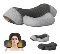 Cojín masajeador de cuello 3 en 1 Artuvate 2025 - con tracción y calor, alivio del dolor cervical y ayuda para dormir (gris claro)