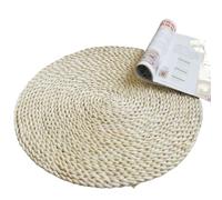 Cojin Meditacion Almohada suave de suelo paja, cojín redondo, estera Tatami tejida a mano, almohadilla meditación for ceremonia del té y Yoga(1 layer corn husk,30cm)