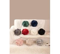 Cojín Nudo Tejido Redondo 22x22cm, Terciopelo Suave Tacto Mullido, Cojín Decorativo Trenzado Multicolor, Almohada de Sofá y Cama, Ideal para Decoración Nórdica, Salón, Dormitorio, Habitación Infantil
